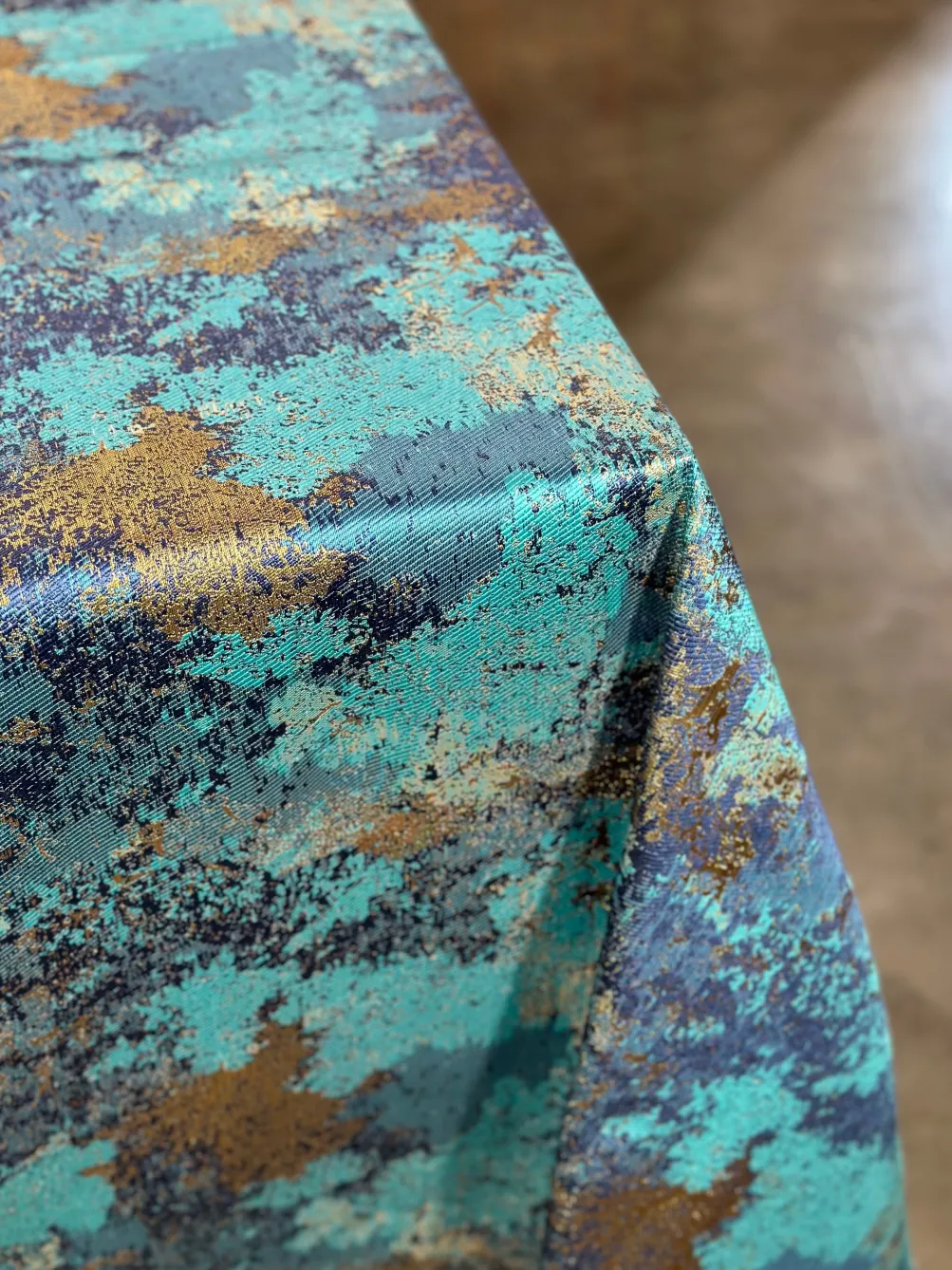 Cascade Jacquard Table Linen in Turquoise