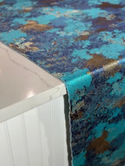 Cascade Jacquard Table Linen in Turquoise
