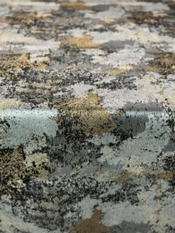 Cascade Jacquard Table Linen in Black and Gold