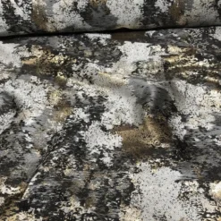 Cascade Jacquard Table Linen in Black and Gold