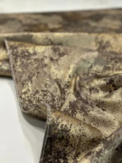 Cascade Jacquard Table Linen in Brown and Gold