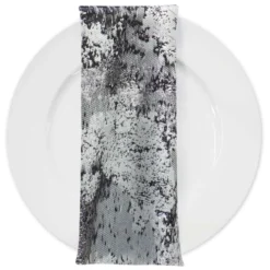 Cascade Jacquard Table Napkin in Black and Silver