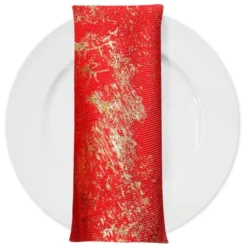 Cascade Jacquard Table Napkin in Red and Gold