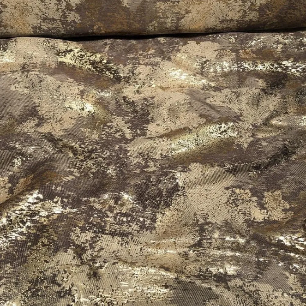 Cascade Jacquard Table Runner in Brown and Gold