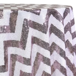 Chevron Glitz Sequins Table Linen in Blush