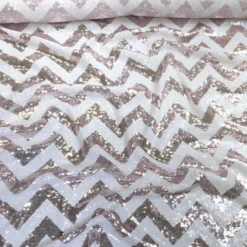 Chevron Glitz Sequins Table Linen in Blush
