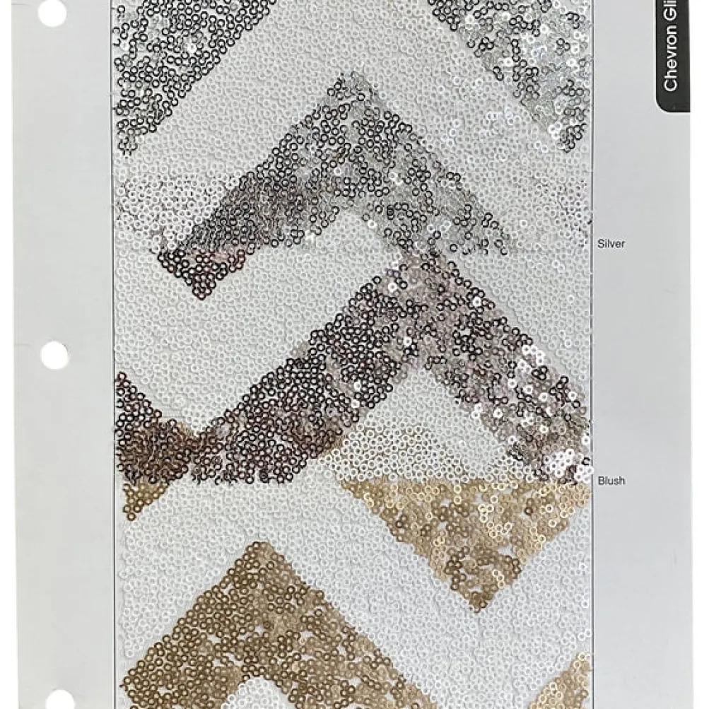 Chevron Glitz Sequins Table Runner in Silver