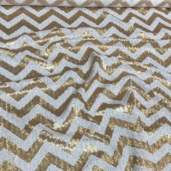Chevron Glitz Sequins Table Runner in Gold