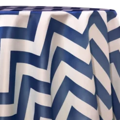 Chevron Print (Lamour) Table Linen in Navy and White