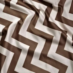 Chevron Print (Lamour) Table Linen in Brown and White