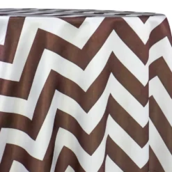 Chevron Print (Lamour) Table Linen in Brown and White