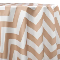 Chevron Print (Lamour) Table Linen in Khaki and White