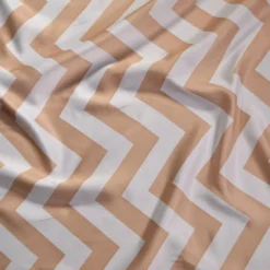 Chevron Print (Lamour) Table Linen in Khaki and White