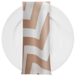 Chevron Print (Lamour) Table Napkin in Khaki and White