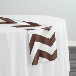 Chevron Print (Lamour) Table Runner in Brown and White