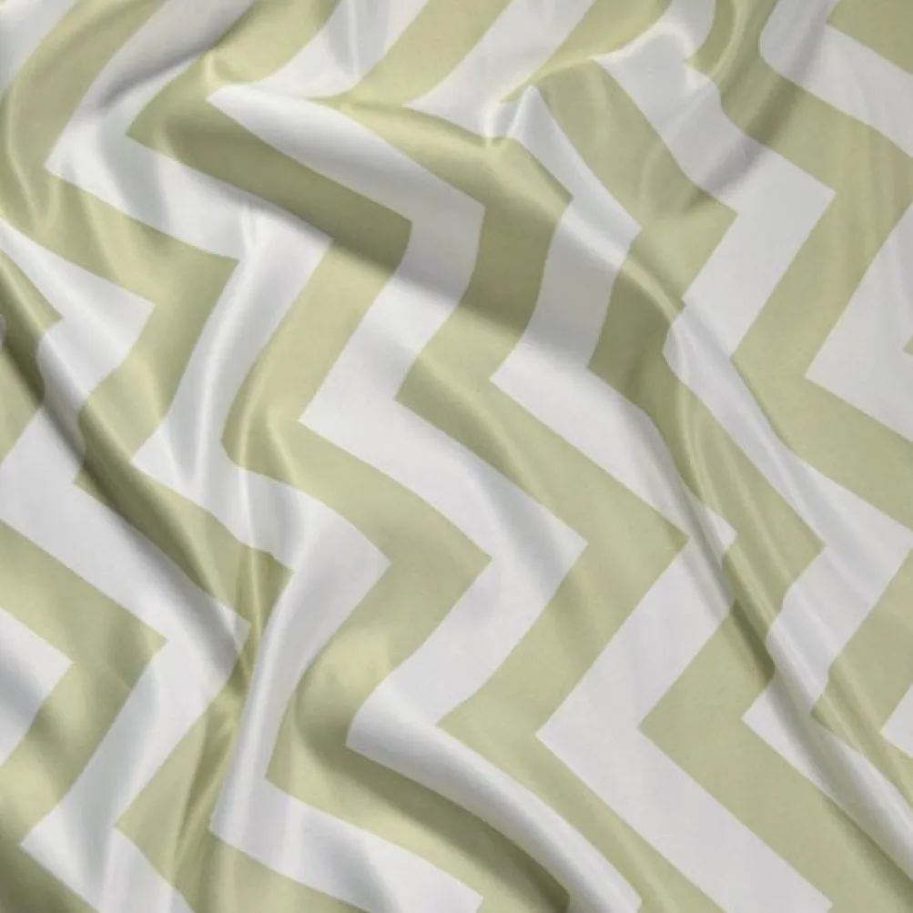 Chevron Print (Lamour) Table Runner in Sage and White