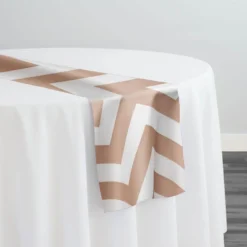 Chevron Print (Lamour) Table Runner in Khaki and White