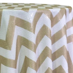 Chevron Sequins Table Linen in Gold