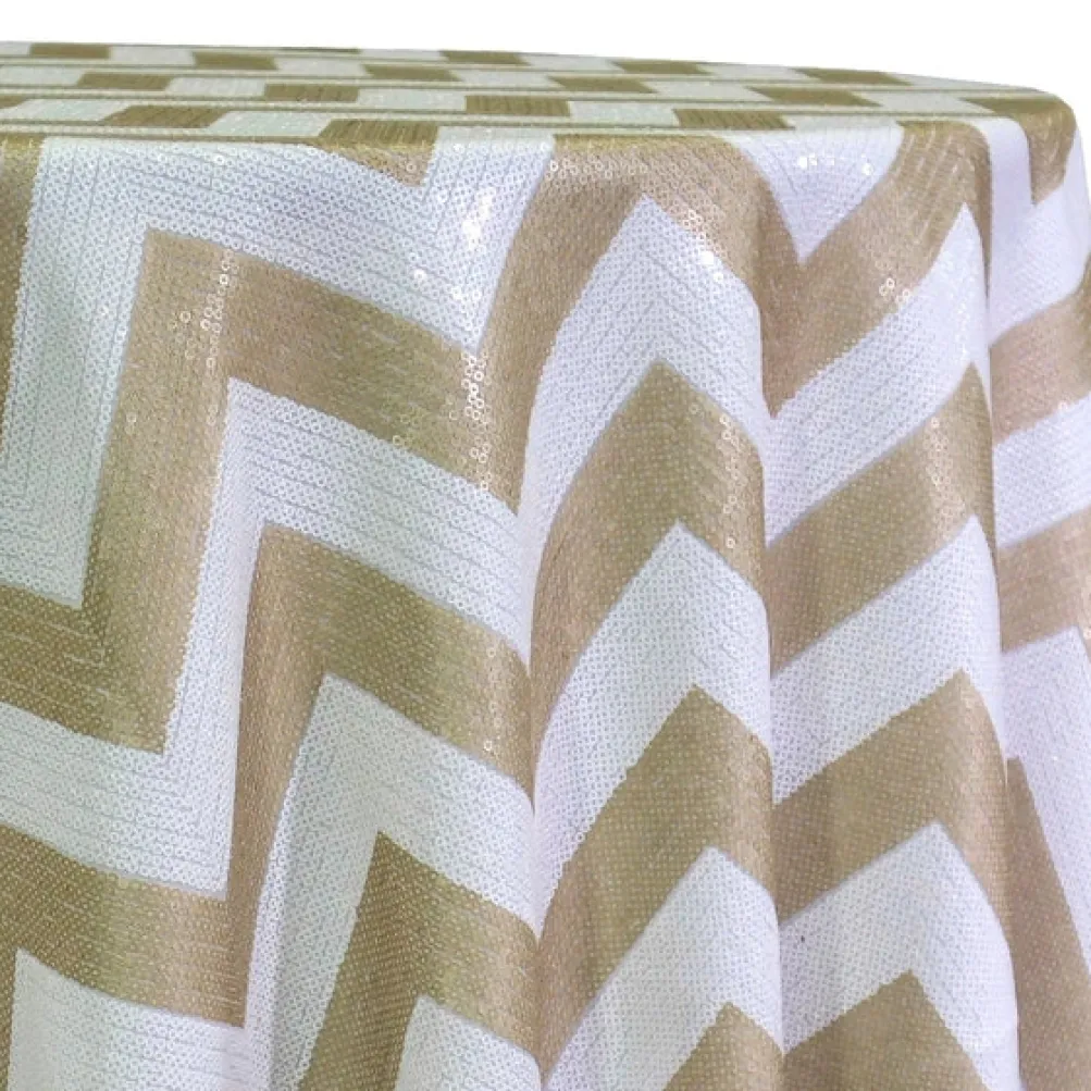 Chevron Sequins Table Linen in Gold