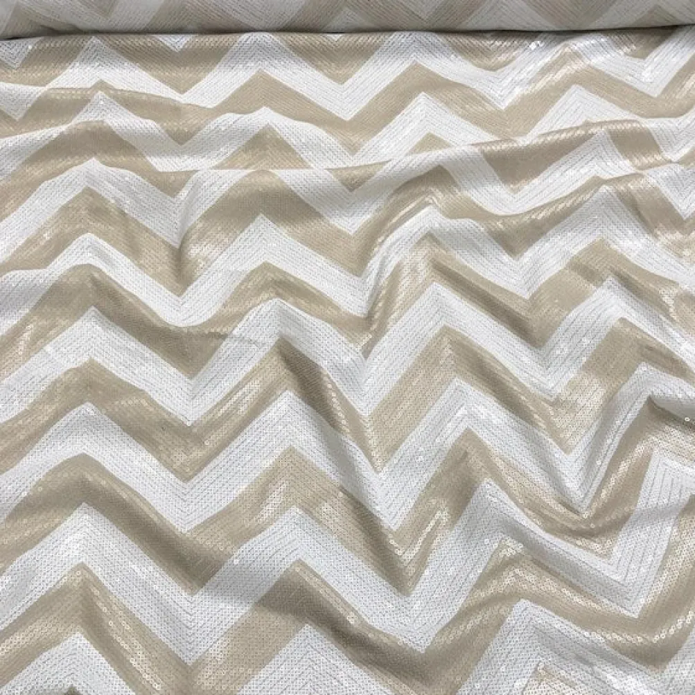 Chevron Sequins Table Linen in Gold