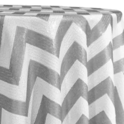 Chevron Sequins Table Linen in Silver