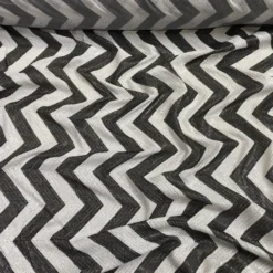 Chevron Sequins Table Runner in Black and White