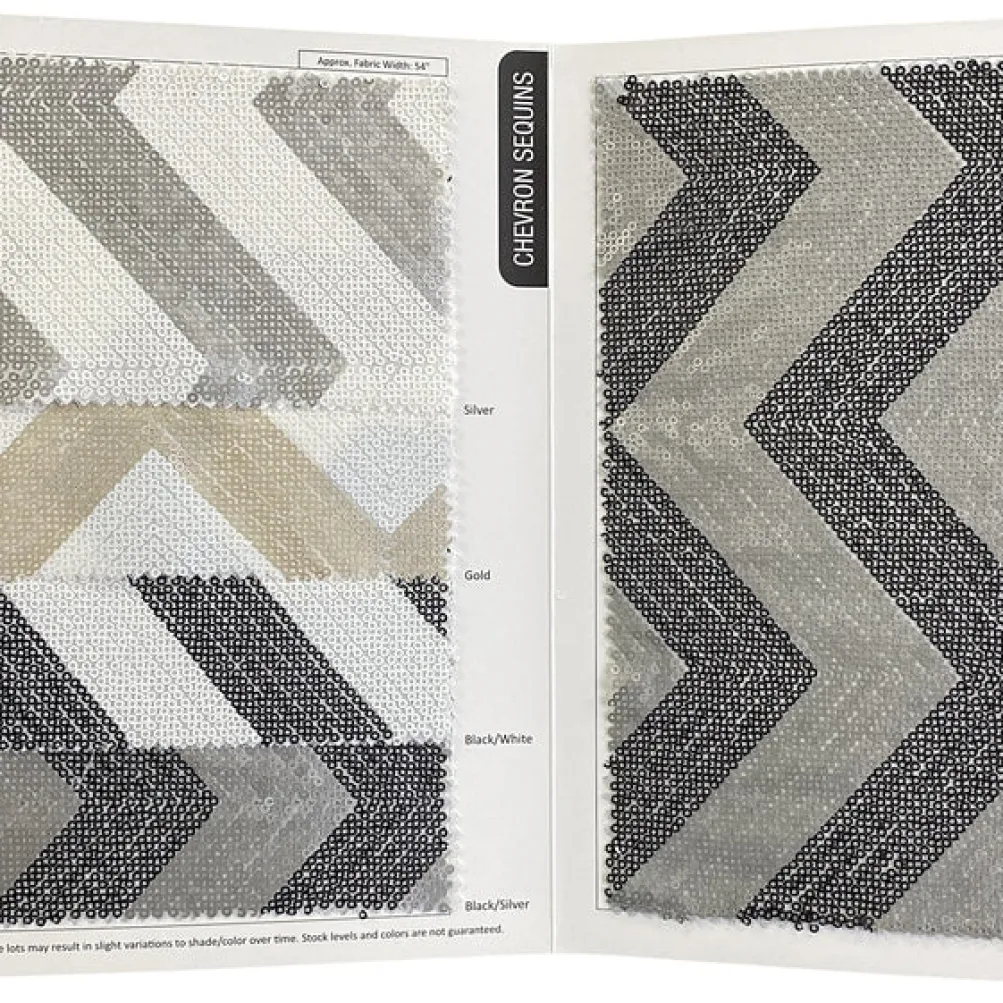 Chevron Sequins Table Runner in Black