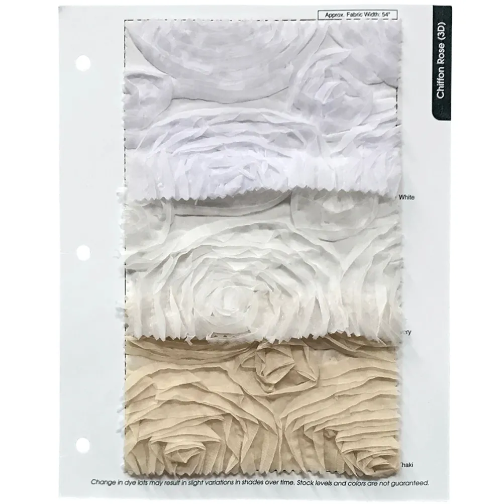 Chiffon Rose (3D) Table Linen in Ivory