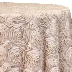 Chiffon Rose (3D) Table Linen in Khaki