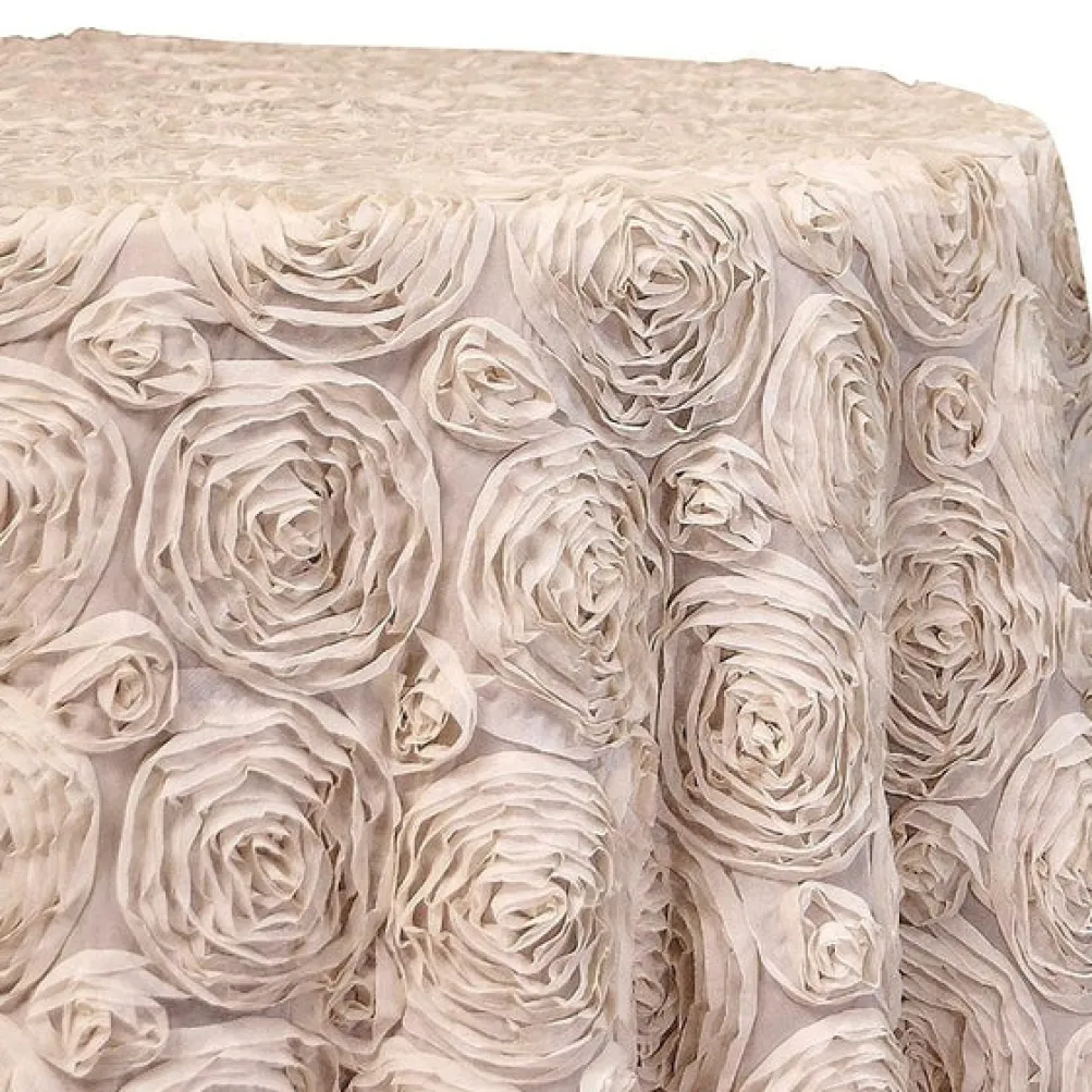 Chiffon Rose (3D) Table Linen in Khaki