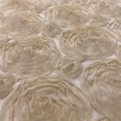 Chiffon Rose (3D) Table Linen in Khaki