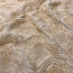 Chiffon Rose (3D) Table Linen in Khaki