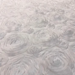 Chiffon Rose (3D) Table Linen in White