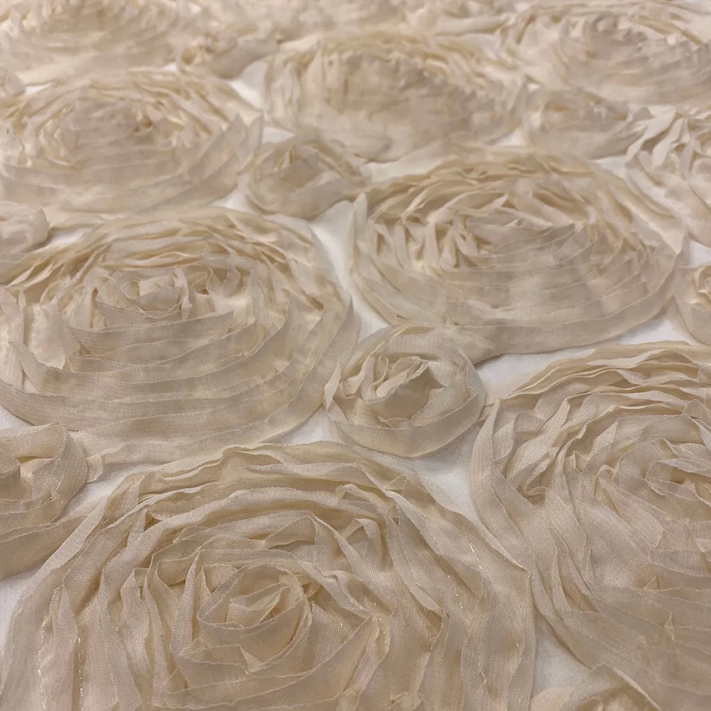 Chiffon Rose (3D) Table Runner in Khaki
