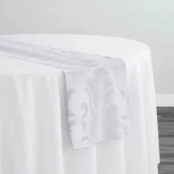 Chopin Jacquard Table Runner in White