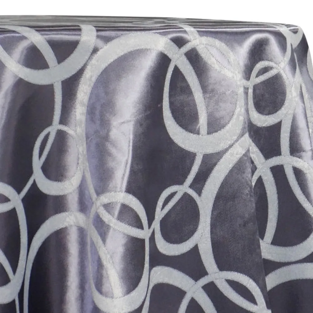 Cirque Jacquard (Reversible) Table Linen in Purple Grey