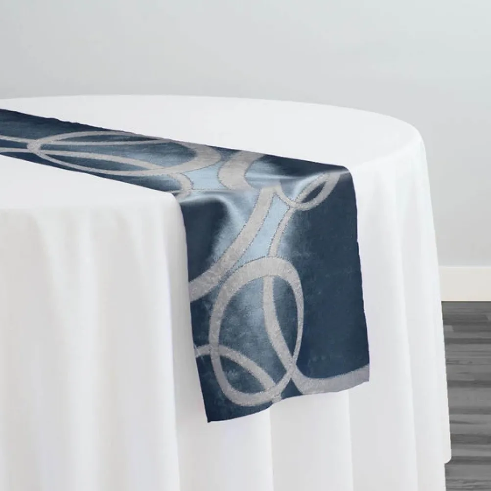 Cirque Jacquard (Reversible) Table Runner in Turquoise