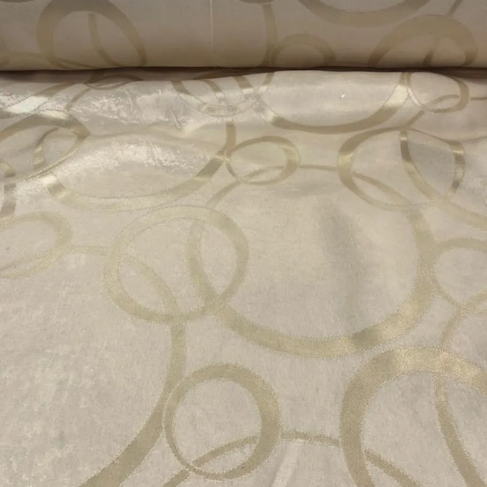 Cirque Jacquard (Reversible) Table Runner in Ivory