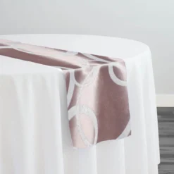 Cirque Jacquard (Reversible) Table Runner in Dusty Rose