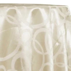 Cirque Jacquard (Reversible) Table Linen in Ivory