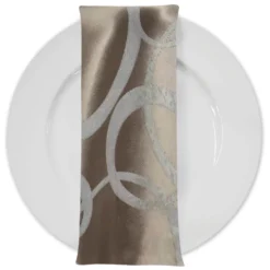 Cirque Jacquard (Reversible) Table Napkin in Champagne