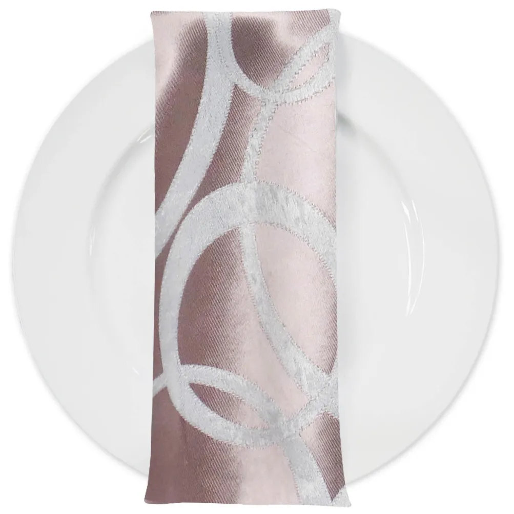 Cirque Jacquard (Reversible) Table Napkin in Dusty Rose