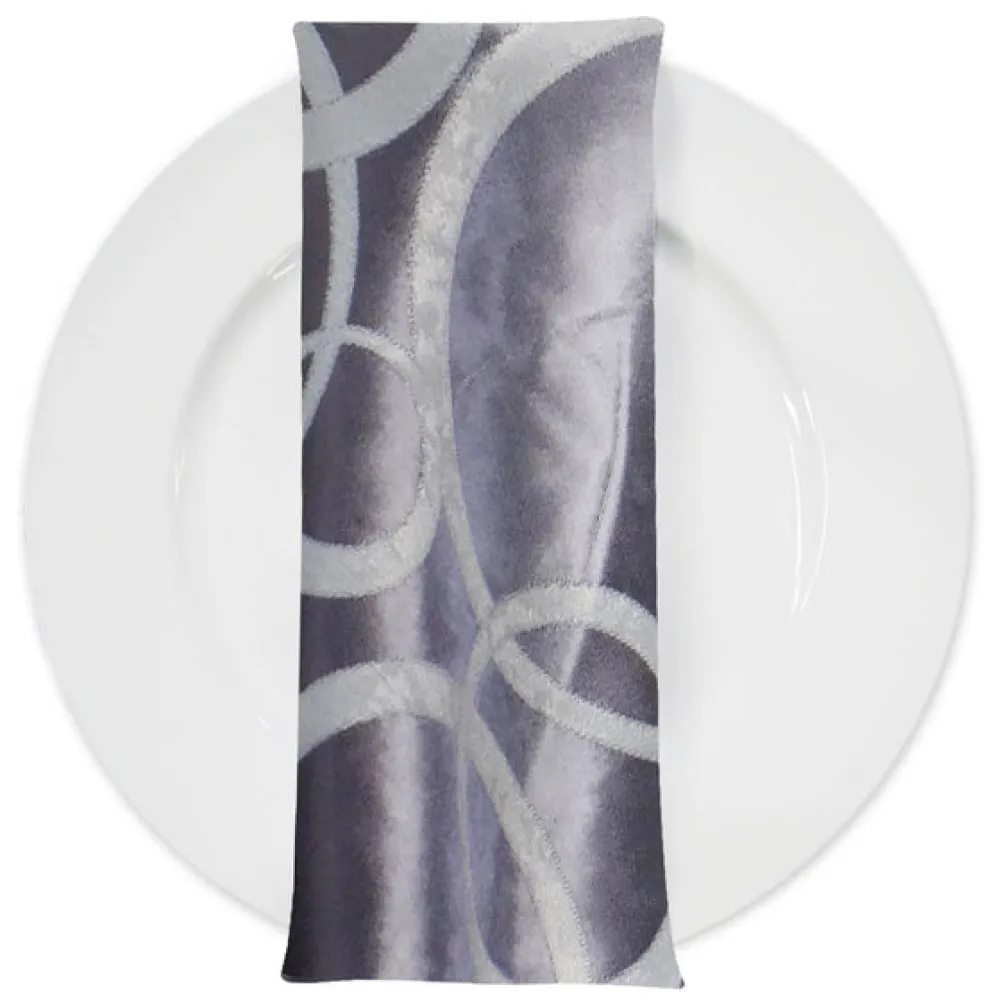 Cirque Jacquard (Reversible) Table Napkin in Purple Grey