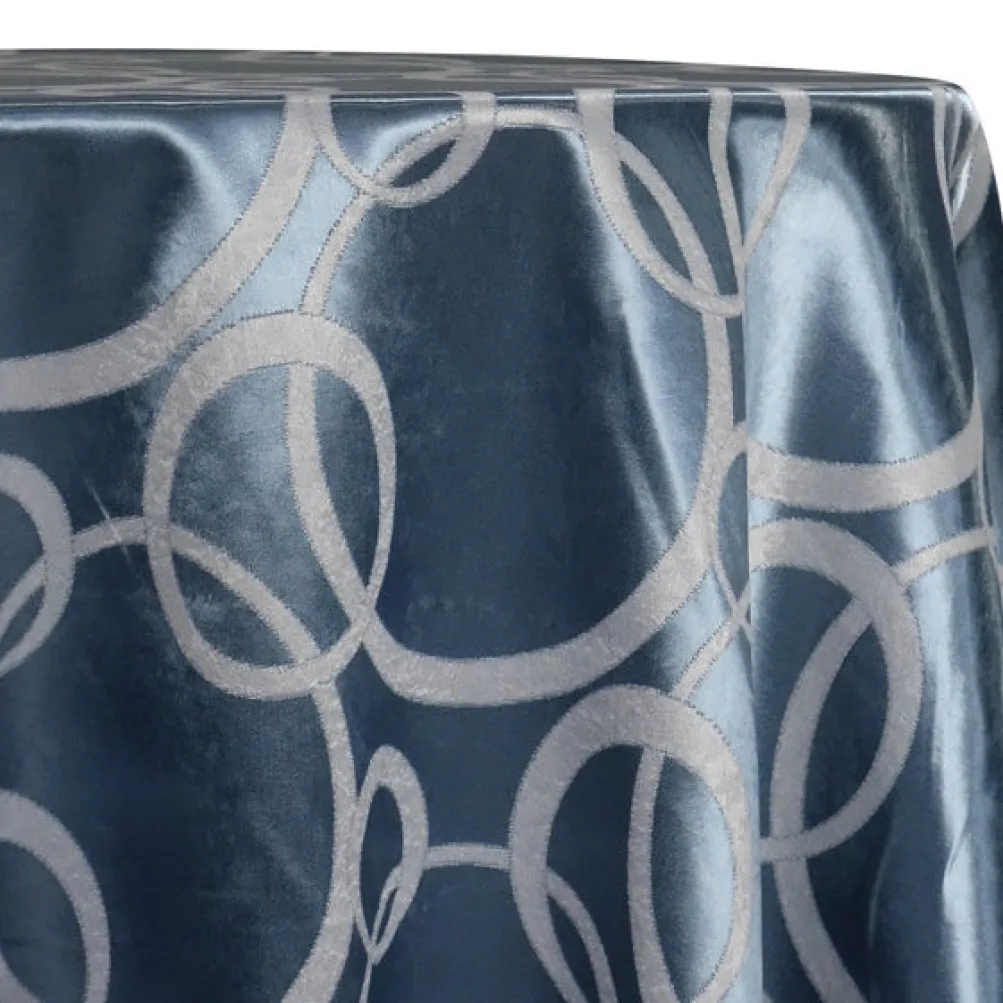 Cirque Jacquard (Reversible) Table Linen in Turquoise