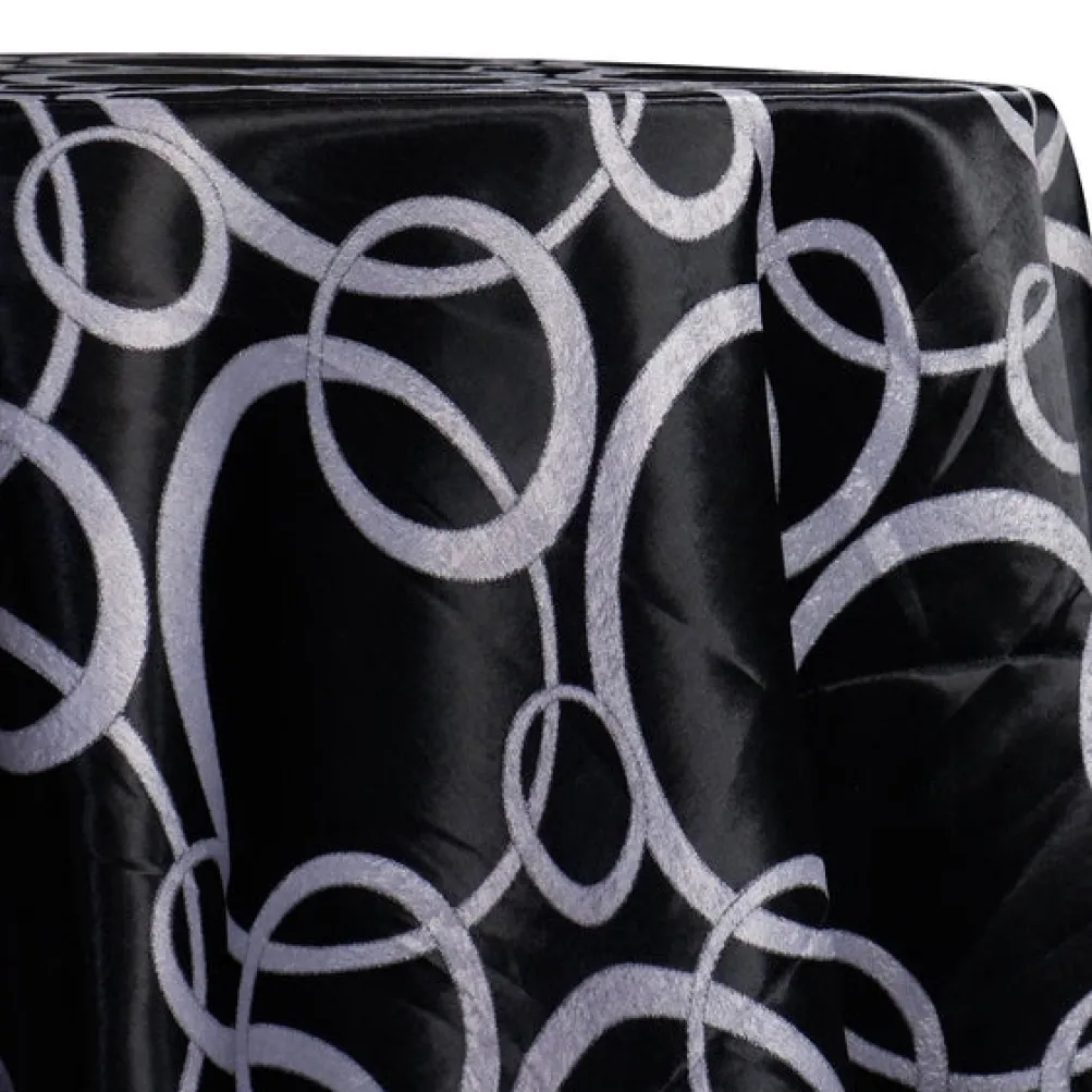 Cirque Jacquard (Reversible) Table Linen in Black