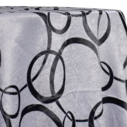 Cirque Jacquard (Reversible) Table Linen in Black