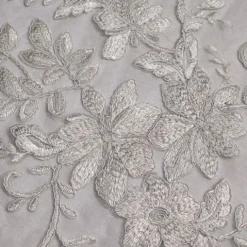 Claire Lace Table Linen in White and White