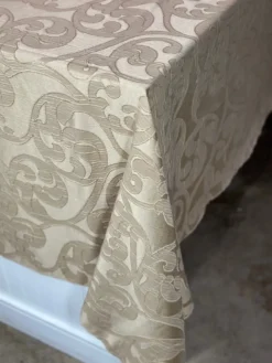 Classic Jacquard Table Linen in Champagne