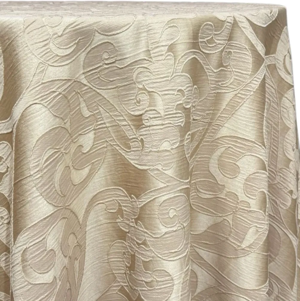 Classic Jacquard Table Linen in Champagne