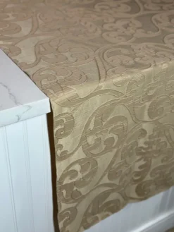 Classic Jacquard Table Linen in Champagne